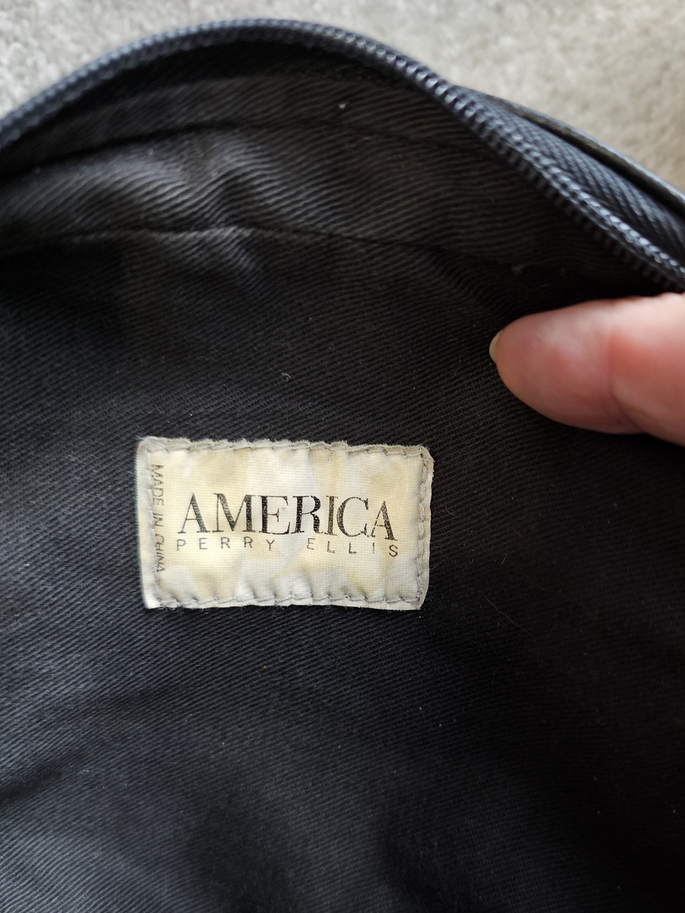 Perry Ellis Black Crossbody with Tan Patch Detail - Picture 5 of 8